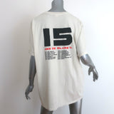 Clare V. Hollywood Palm Trees T-Shirt Cream Cotton Size 2XL Short Sleeve Top