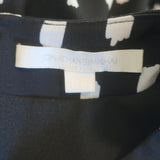 Jonathan Simkhai Polka Dot Puff Sleeve Belted Dress Black Crepe Size 12