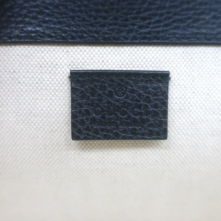 Gucci Dionysus Crystal-Embellished Small Shoulder Bag Black Grained Leather