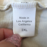 Clare V. Hollywood Palm Trees T-Shirt Cream Cotton Size 2XL Short Sleeve Top