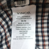 Vince Micro Check Long Sleeve Button Down Shirt White/Navy Size Medium