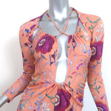 Isabel Marant Jadessi Cutout Midi Dress Papaya Floral Print Jersey Size 36