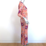 Isabel Marant Jadessi Cutout Midi Dress Papaya Floral Print Jersey Size 36