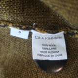 Ulla Johnson Rhea Puff Sleeve Cardigan Brown Tiger Intarsia Knit Size Small