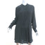 Christian Dior Mini Dress Black Pleated Silk Size US 6 Long Sleeve Tunic