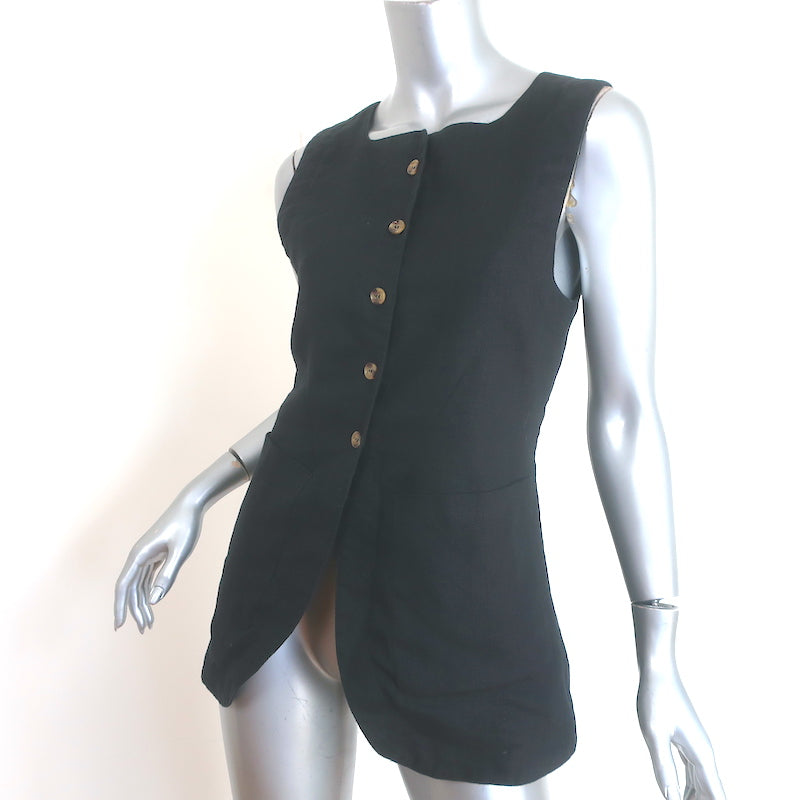 Posse Emma Vest Black Linen Size Medium