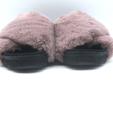 ROAM Faux Fur Cloud Slides Lavender Size 40 Crisscross Sandals NEW
