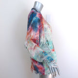 R13 Tie Dye Jumbo Cardigan Multicolor Cotton Distressed Knit Size Extra Small