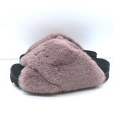 ROAM Faux Fur Cloud Slides Lavender Size 40 Crisscross Sandals NEW