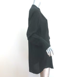 Christian Dior Mini Dress Black Pleated Silk Size US 6 Long Sleeve Tunic