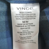 Vince Norden Plaid Button Down Shirt Blue Cotton Size Medium NEW