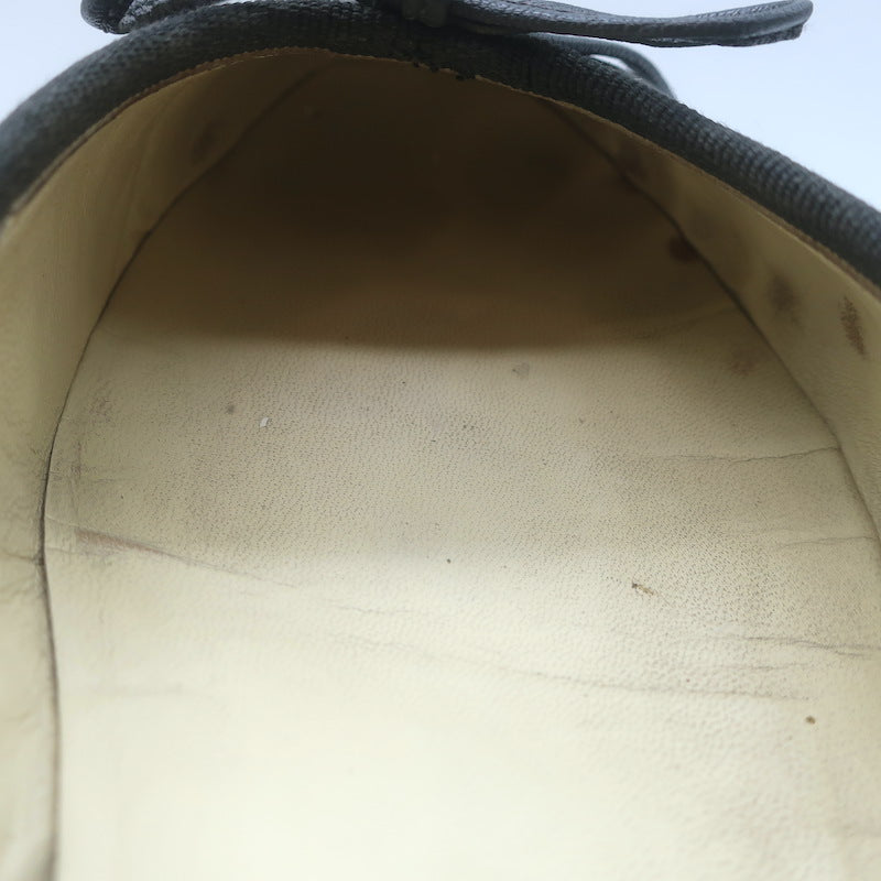 Chanel 15B CC Cap Toe Ballet Flats Grey Patent Leather &amp; Goatskin Size 38