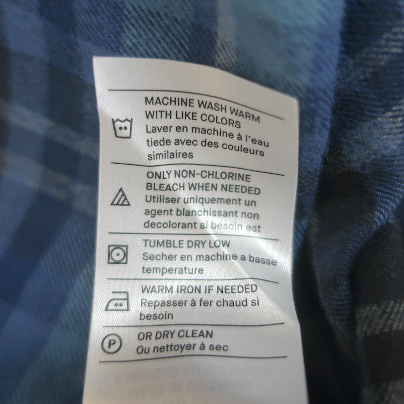 Vince Norden Plaid Button Down Shirt Blue Cotton Size Medium NEW