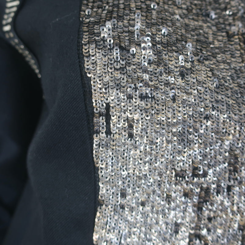 Chloe Two-Tone Sequined Jacket Black &amp; Navy Wool-Cashmere Size 40