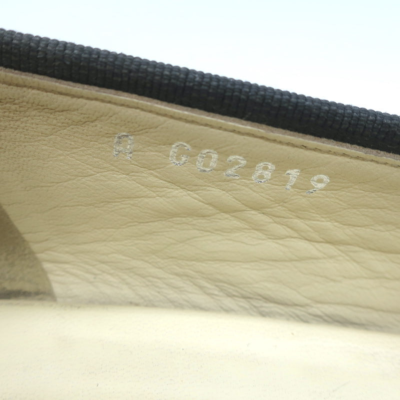 Chanel 15B CC Cap Toe Ballet Flats Grey Patent Leather &amp; Goatskin Size 38