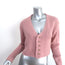 SABLYN Bianco Cashmere Cropped Cardigan Pink Size Extra Small V-Neck Sweater