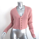SABLYN Bianco Cashmere Cropped Cardigan Pink Size Extra Small V-Neck Sweater