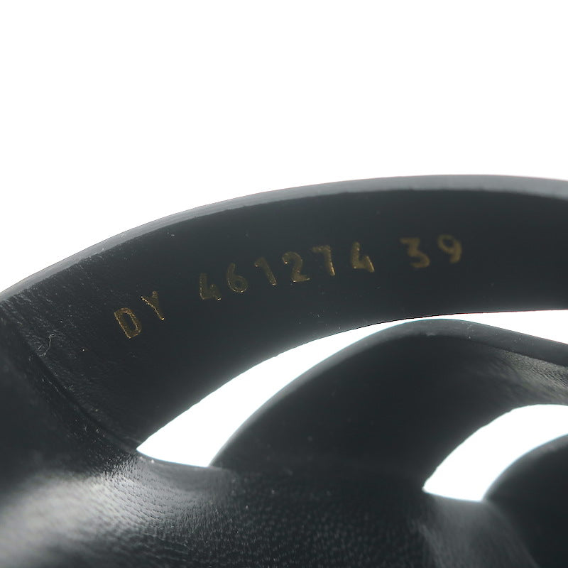 Saint Laurent Tribute Super Platform T-Strap Sandals Black Leather Size 39