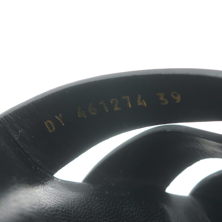 Saint Laurent Tribute Super Platform T-Strap Sandals Black Leather Size 39