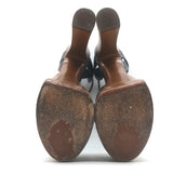 Saint Laurent Tribute Super Platform T-Strap Sandals Black Leather Size 39