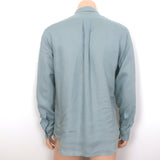 Vince Long Sleeve Linen Button Down Shirt Blue Size Medium