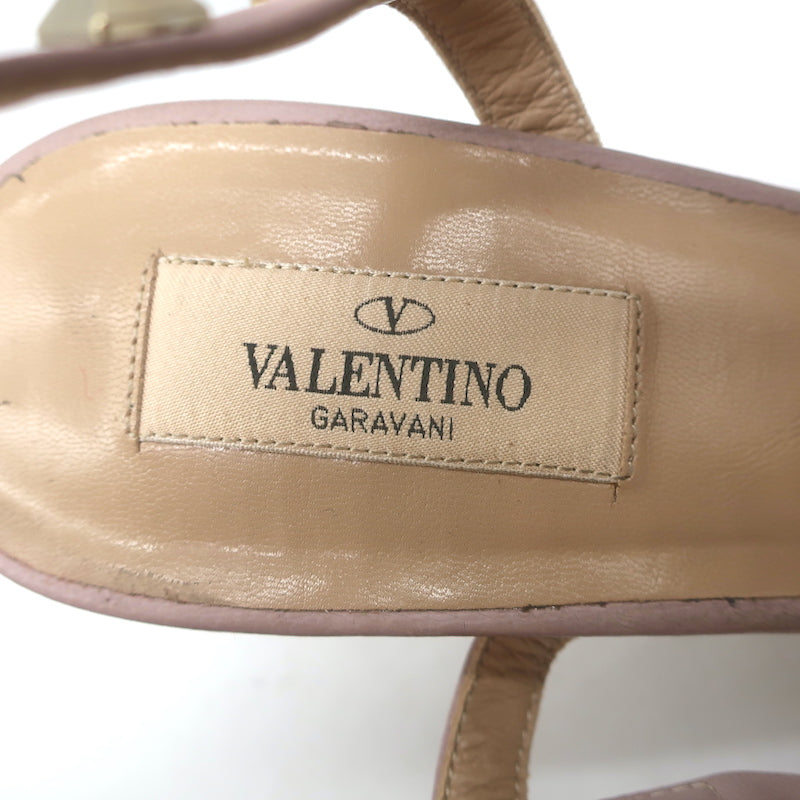 Valentino Rockstud Caged Pumps Nude Patent Leather Size 41 Pointed Toe Heels