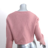 SABLYN Bianco Cashmere Cropped Cardigan Pink Size Extra Small V-Neck Sweater