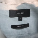 Vince Long Sleeve Linen Button Down Shirt Blue Size Medium