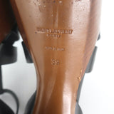 Saint Laurent Tribute Super Platform T-Strap Sandals Black Leather Size 39