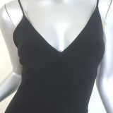 Norma Kamali Fishtail Slip Dress Black Stretch Jersey Size Medium