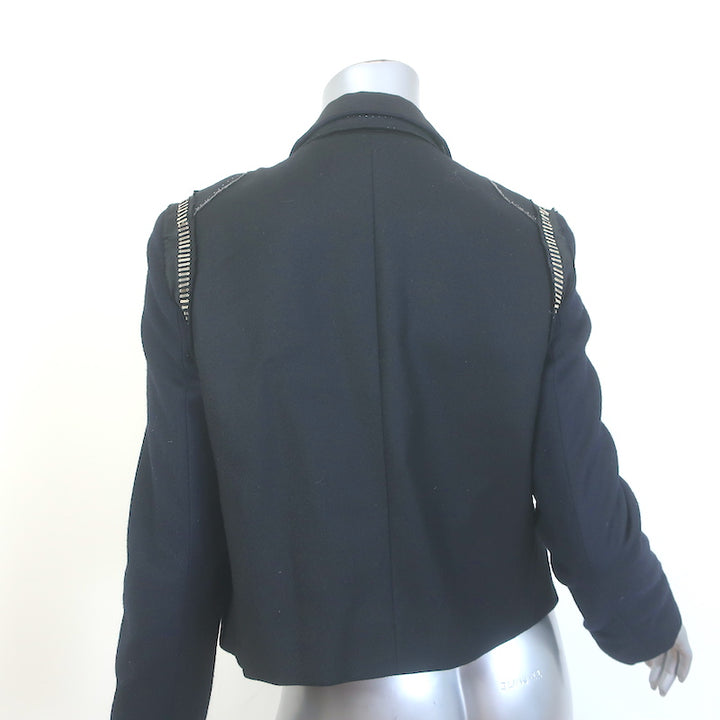 Chloe Two-Tone Sequined Jacket Black &amp; Navy Wool-Cashmere Size 40