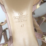 Valentino Rockstud Caged Pumps Nude Patent Leather Size 41 Pointed Toe Heels