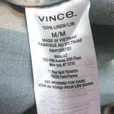 Vince Long Sleeve Linen Button Down Shirt Blue Size Medium