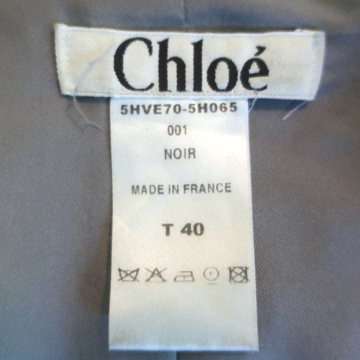 Chloe Two-Tone Sequined Jacket Black &amp; Navy Wool-Cashmere Size 40