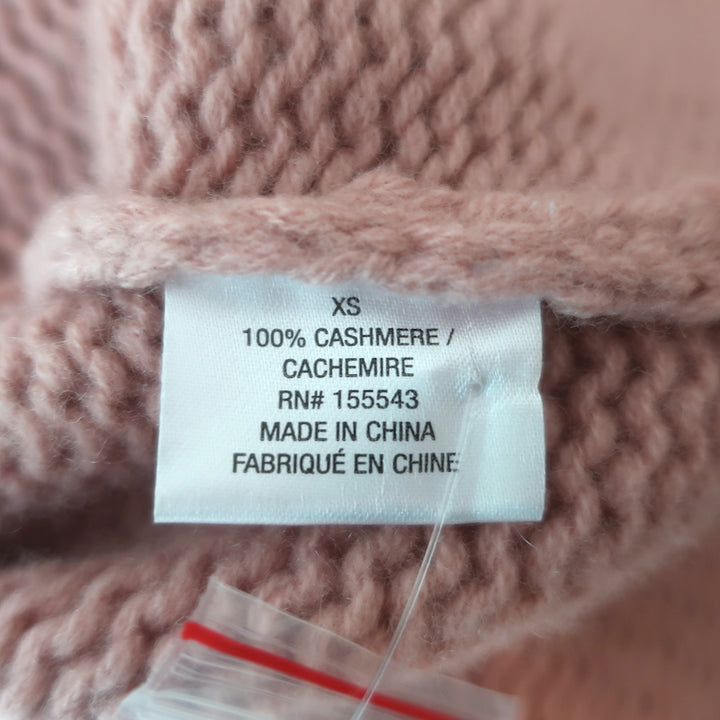 SABLYN Bianco Cashmere Cropped Cardigan Pink Size Extra Small V-Neck Sweater