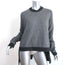 Givenchy Sweater Gray Wool-Cashmere Mixed Knit Size Medium High-Low Pullover