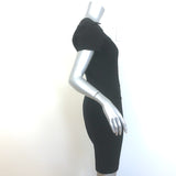 Roland Mouret Myrtha Folded Sheath Dress Black Wool Crepe Size US 8