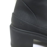 Moncler C Lug Sole Lace-Up Knee High Boots Black Leather Size 39