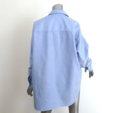 Frank & Eileen Shirley Oversized Button Up Shirt Blue Size Small Long Sleeve Top