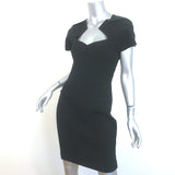Roland Mouret Myrtha Folded Sheath Dress Black Wool Crepe Size US 8