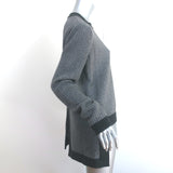 Givenchy Sweater Gray Wool-Cashmere Mixed Knit Size Medium High-Low Pullover