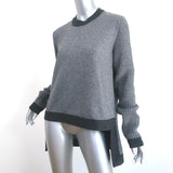 Givenchy Sweater Gray Wool-Cashmere Mixed Knit Size Medium High-Low Pullover