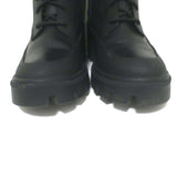 Moncler C Lug Sole Lace-Up Knee High Boots Black Leather Size 39