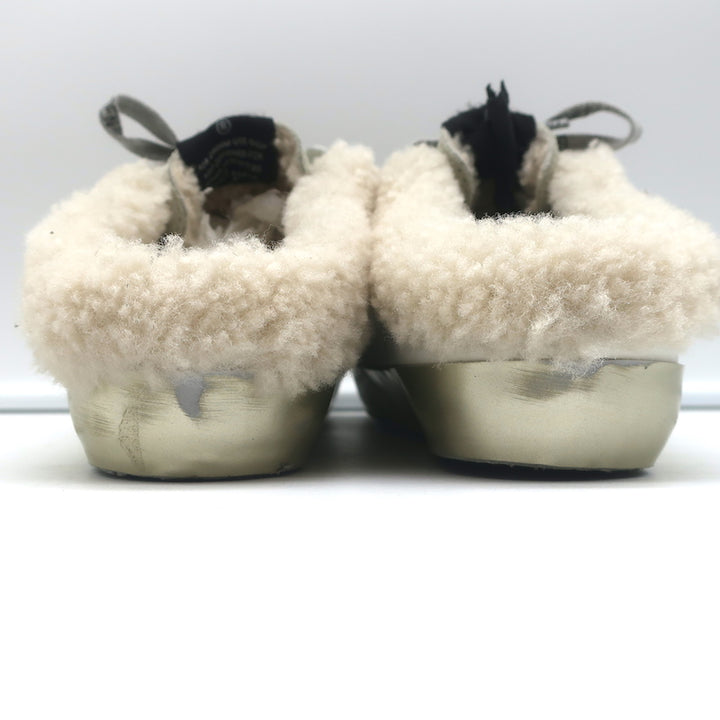 Golden Goose Superstar Sabot Shearling Sneakers White &amp; Leopard Size 36 NEW