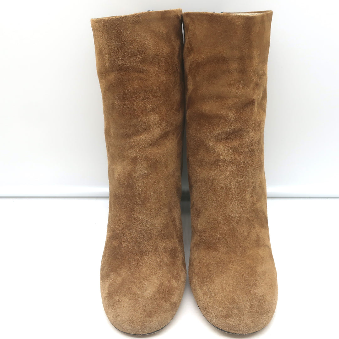 Isabel Marant Garett Ankle Boots Brown Suede Size 41