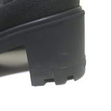 Moncler C Lug Sole Lace-Up Knee High Boots Black Leather Size 39