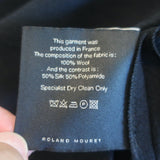 Roland Mouret Myrtha Folded Sheath Dress Black Wool Crepe Size US 8