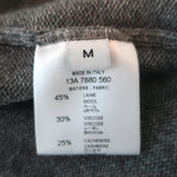 Givenchy Sweater Gray Wool-Cashmere Mixed Knit Size Medium High-Low Pullover
