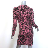 Wolford Leopard Print Long Sleeve Dress Pink/Black Stretch Knit Size Small