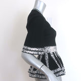 Alexander McQueen Snakeskin Print Jacquard Peplum Top Black Size Small